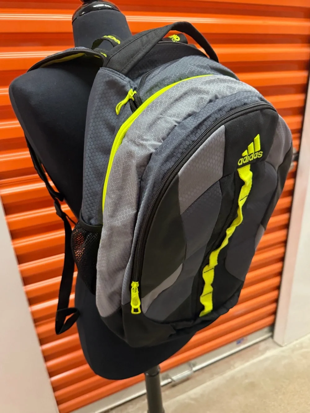 New Adidas Prime Men’s Gray and Neon Yellow Men's Performance Backpack